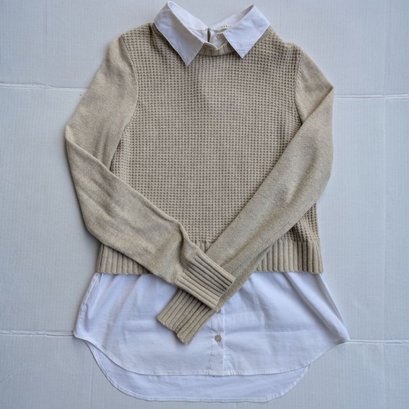Veronica Beard Wool Cashmere Layered Pullover Sweater - Preppy Old Money - M - Picture 6 of 10